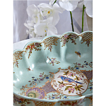 Чаша из голубого фарфора на бронзовых ножках с рисунком цветов и фигурками стрекоз Blue Garden варинант исполнения - 7 | Loft Concept в Москве