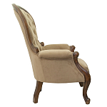 Кресло с мягкой обивкой из светло-коричневого велюра на 4-х деревянных ножках Evelyn Classical Armchair варинант исполнения - 1 | Loft Concept в Москве