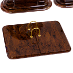 Настольный письменный набор с часами из природного камня обсидиана  Contract Extended варинант исполнения - 2 | Loft Concept в Москве