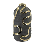 Ваза с золотыми акцентными полосами на черном матовом фоне Accent Tape варинант исполнения - 3 | Loft Concept в Москве