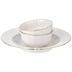 Обеденный сервиз белого цвета из фарфора на 6 персон 23 предмета Floral Charm варинант исполнения - 6 | Loft Concept в Москве