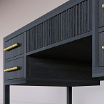 Большой Рабочий стол Primo с 5 выдвижными ящиками Черный дуб варинант исполнения - 5 | Loft Concept в Москве