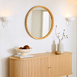 Зеркало круглое в раме из ротанга Wickerwork варинант исполнения - 4 | Loft Concept в Москве