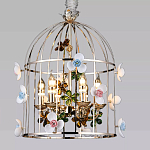 Люстра в виде клетки с цветами Flower Cell варинант исполнения - 1 | Loft Concept в Москве