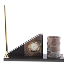 Настольный письменный набор из яшмы с часами Manager Organizer варинант исполнения - 1 | Loft Concept в Москве