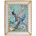 Постер в зеркальной раме в стиле шинуазри Chinoiserie Imperial Garden Peacocks on a Tree Poster варинант исполнения - 2 | Loft Concept в Москве
