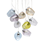 Люстра каскадная с 9-ю разноцветными стеклянными плафонами Kaleido варинант исполнения - 1 | Loft Concept в Москве