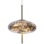 Подвесной светильник с гирляндой внутри стеклянного плафона Garland Glass Flat Hanging Lamp варинант исполнения - 1 | Loft Concept в Москве