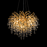 Люстра подвесная с прозрачными стеклянными подвесками в форме капель Диаметр 60 см Droplet Chandelier варинант исполнения - 9 | Loft Concept в Москве