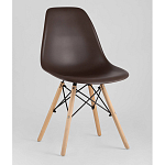 Пластиковый стул на ножках из массива бука Eames Brown варинант исполнения - 1 | Loft Concept в Москве