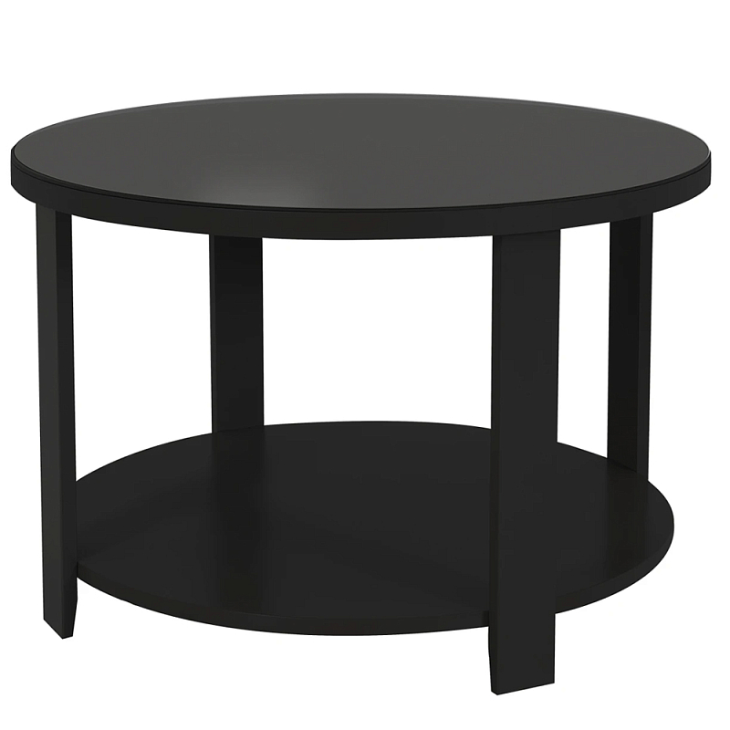 Круглый журнальный стол Jazz Black Черный Прозрачное Стекло в Москве | Loft Concept 
