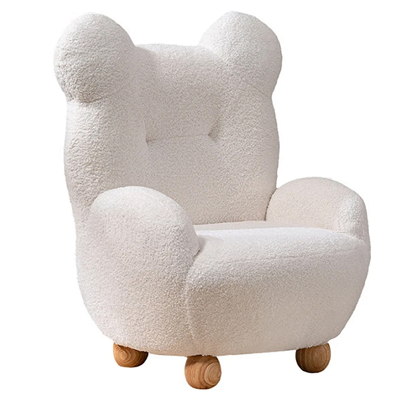 Кресло мягкое для детской Мишка Velvet Armchair Bear Белый Древесина Кресло мягкое для детской Мишка Velvet Armchair Bear Белый Древесина в Москве | Loft Concept