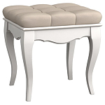 Пуф из массива бука с бежевой обивкой из велюра White Provence варинант исполнения - 1 | Loft Concept в Москве