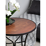 Столик приставной с круглой столешницей на металлическом черном основании Scenical Table варинант исполнения - 3 | Loft Concept в Москве