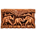 Панно из дерева слоны Panel With Animals варинант исполнения - 1 | Loft Concept в Москве