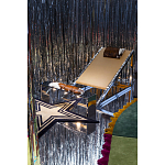 Дизайнерское кресло на металлическом каркасе с подставкой для ног Poltronova Mies Armchair варинант исполнения - 9 | Loft Concept в Москве