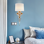 Бра с цветочным основанием и тканевым абажуром Tugella Flower Lamp варинант исполнения - 4 | Loft Concept в Москве