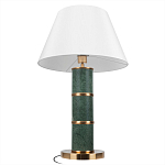 Настольная лампа на основании из зеленого мрамора с белым абажуром Noelia Green варинант исполнения - 3 | Loft Concept в Москве