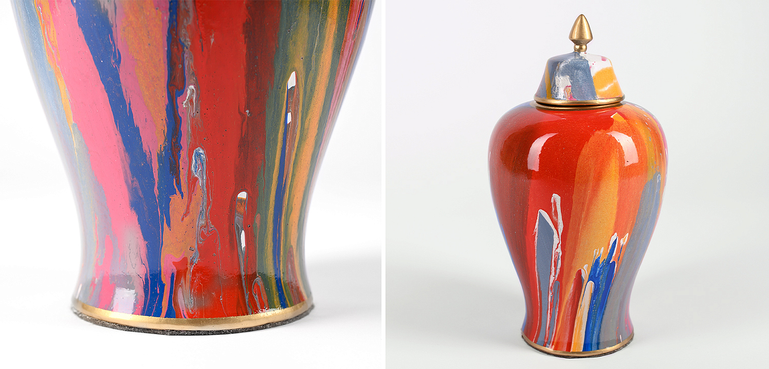 Ваза с крышкой Paint Smudges Vase Ваза с крышкой Paint Smudges Vase - Loft-Concept в Москве