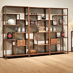 Стеллаж деревянный с полками для хранения Moon Walnut Furniture варинант исполнения - 1 | Loft Concept в Москве