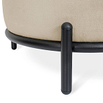 Банкетка круглая бежевый велюр на 4-х металлических ножках черного цвета SANJAY варинант исполнения - 2 | Loft Concept в Москве