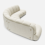 Диван Limoges полукруглой формы с обивкой букле молочного цвета варинант исполнения - 1 | Loft Concept в Москве