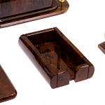 Настольный письменный набор с часами из природного камня обсидиана  Contract Extended варинант исполнения - 5 | Loft Concept в Москве