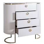 Комод белый овальный с мраморной столешницей Thoroughbass варинант исполнения - 2 | Loft Concept в Москве