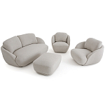 Полукруглое кресло из обивки меланж Halle Melange Armchair варинант исполнения - 9 | Loft Concept в Москве