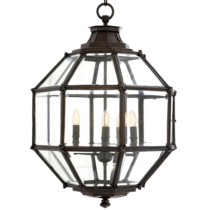 Люстра Lantern Owen Bronze M Темная бронза Прозрачный (Transparent) в Москве | Loft Concept 