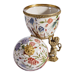 Шкатулка в форме яйца на величественных львах из фарфора с бронзовыми элементами Eden Garden варинант исполнения - 7 | Loft Concept в Москве