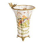 Ваза из фарфора с бронзовой стрекозой  Paradise Dragonfly варинант исполнения - 1 | Loft Concept в Москве