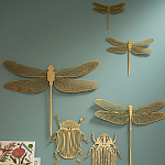 Настенный декор из двух декоративных стрекоз Flight of the Dragonfly варинант исполнения - 2 | Loft Concept в Москве
