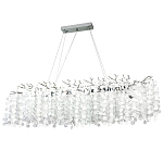 Линейная люстра с круглыми хрустальными подвесками Fairytree Chrome Crystal Branches Linear Chandelier варинант исполнения - 1 | Loft Concept в Москве