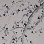 Обои ручная роспись Plum Blossom Special Colourway on Lilac Hint dyed silk варинант исполнения - 1 | Loft Concept в Москве