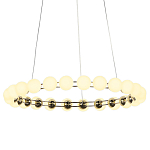 Люстра светодиодная кольцевая с круглыми плафонами белого цвета PEARLS Suspension 48 варинант исполнения - 3 | Loft Concept в Москве