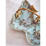 Блюдо из голубого фарфора с бронзовой ручкой в виде ветки Blue Garden варинант исполнения - 6 | Loft Concept в Москве