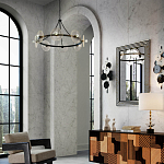 Люстра круглая с литыми стеклянными дисками Olympe Glass Chandelier варинант исполнения - 4 | Loft Concept в Москве