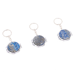 Зеркало брелок карманное двухстороннее из натурального камня Лазурит Stone Mirrors варинант исполнения - 8 | Loft Concept в Москве