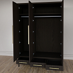 Большой Шкаф Primo Темный орех с 3 дверьми и 3 выдвижными ящиками варинант исполнения - 9 | Loft Concept в Москве