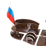 Настольный письменный набор с часами из природного камня обсидиана Competent Leader варинант исполнения - 3 | Loft Concept в Москве