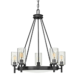  Люстра с 5-ю цилиндрическими плафонами из стекла с пузырьками Hinkley варинант исполнения - 1 | Loft Concept в Москве