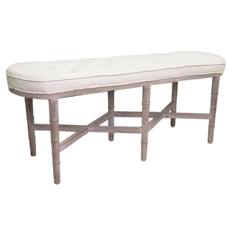  Tufted Long Chateau Bench ivory ivory (   )   | Loft Concept 