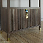 Стеллаж со стеклянными полками Elsa Dreams Walnut варинант исполнения - 1 | Loft Concept в Москве