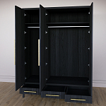 Большой Шкаф Primo Черный дуб с 3 дверьми и 3 выдвижными ящиками варинант исполнения - 8 | Loft Concept в Москве