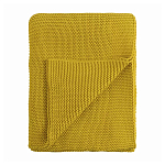 Плед из хлопка жемчужной вязки горчичного цвета Waffle Comfort варинант исполнения - 1 | Loft Concept в Москве