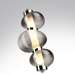 Подвесной светильник с 3-мя рифлеными стеклянными шарами Marcelh Light варинант исполнения - 9 | Loft Concept в Москве