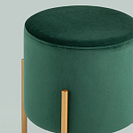 Зеленый пуф на золотистых ножках SANJAY варинант исполнения - 2 | Loft Concept в Москве