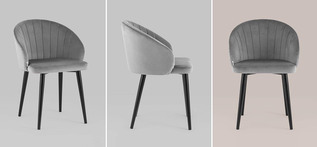 Стул Balsari Chair Светло-Серый Велюр Стул Balsari Chair Светло-Серый Велюр - Loft-Concept в Москве
