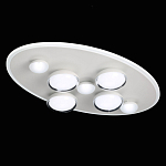 Потолочный светильник овальной формы белого цвета с 7-ю лампами Lunar Pebbles варинант исполнения - 4 | Loft Concept в Москве